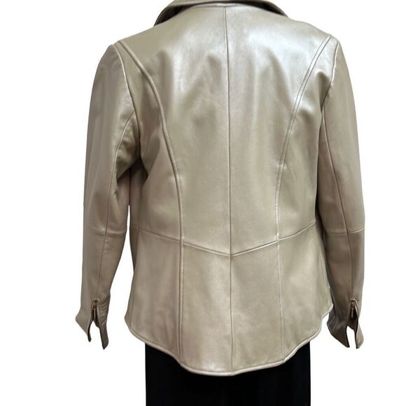 Bradley Bradley Bayou champagne Leather Jacket Size Small - Picture 7 of 10